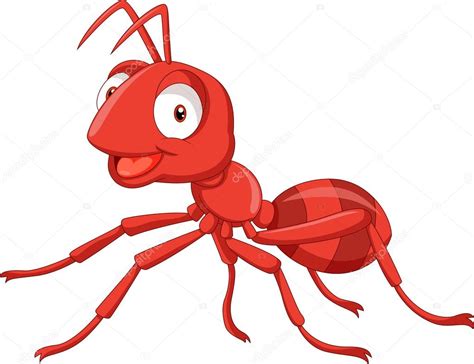 Una Hormiga Roja De Dibujos Animados Vector De Stock 53337489 De Tigatelu