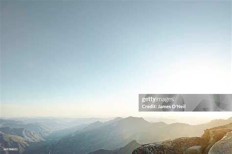 Sunset Over Valley Hills High Res Stock Photo Getty Images