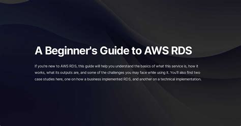 A Beginners Guide To Aws Rds