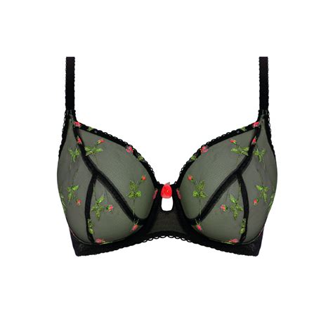 Soutien Gorge Plongeant Noir ROSE BLOSSOM Freya Lemon Curve