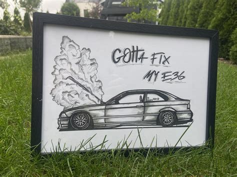 The BMW E36 drawings I did : r/BMW