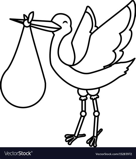 Stork Bird Cartoon Royalty Free Vector Image Vectorstock