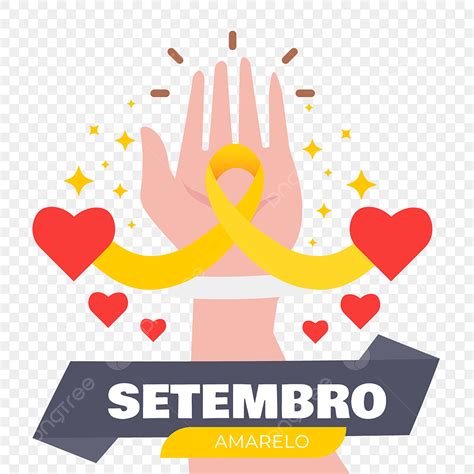 Hand With Heart Setembro Amarelo Concept Vector Design Hands Heart