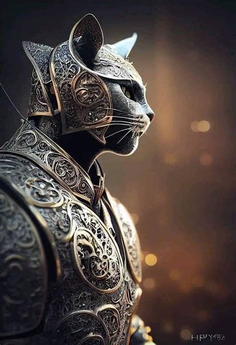 Digital Art Prints Digital Artwork Cat Armor Cat Tatto Demi Human