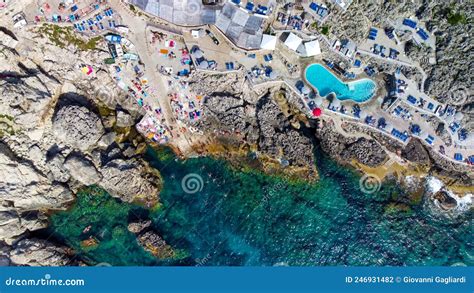 Amazing Aerial View Of Anacapri Lighthouse Beach In Summer Season