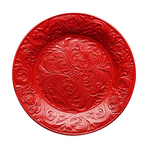 Ai Generated Top View Red Plate On Transparent Background Png 36743835 Png