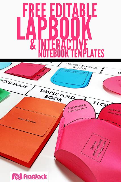 Free Editable Lapbook Interactive Notebook Templates When You