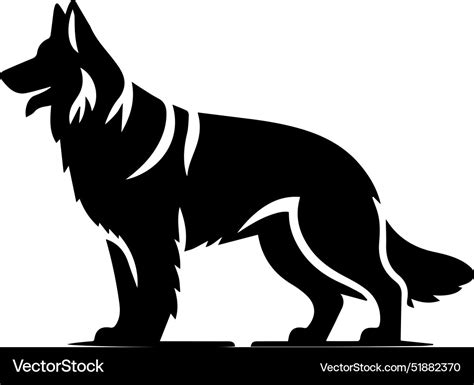 Portrait Of A German Shepherd Dog Isolated Vector Image