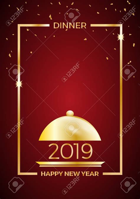 New Year S Eve Dinner Template For Poster Cover And Menu Intended For