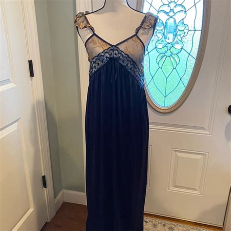 Lily Valley Intimates Sleepwear Chic Navy Lace Nightgown Lingerie Poshmark