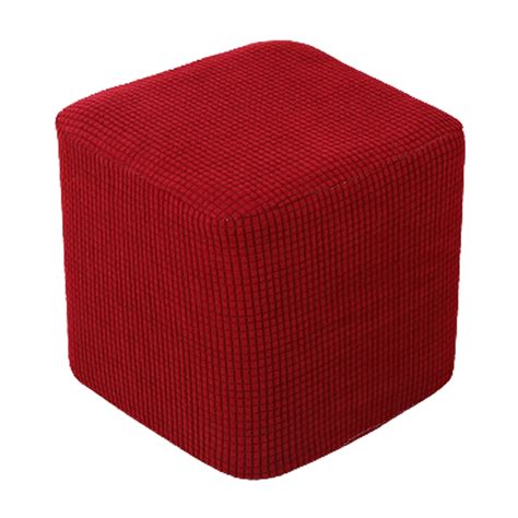 Square Ottoman Covers Removable Stretch Storage Ottoman Slipcover