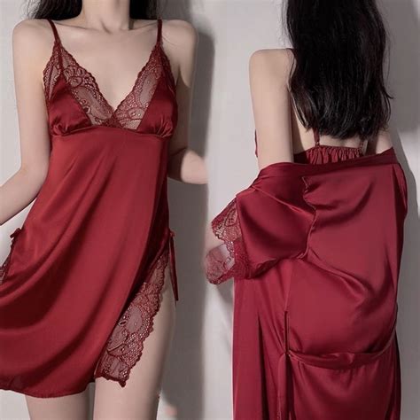 Jual Sexy Lingerie Kimono Baju Tidur Satin Lingerie Wanita Lingerie