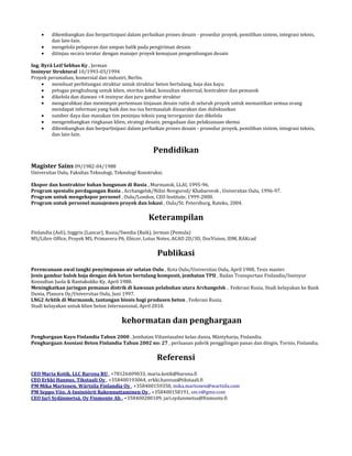 Cv Ensio Suopanki Docx Indonesia Finnish German Russian Pdf