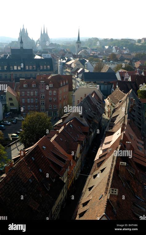 Erfurt, old town, View over Kraemer Bridge and old town Stock Photo - Alamy