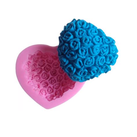 Molde de silicona para decoraciones de corazón con flores