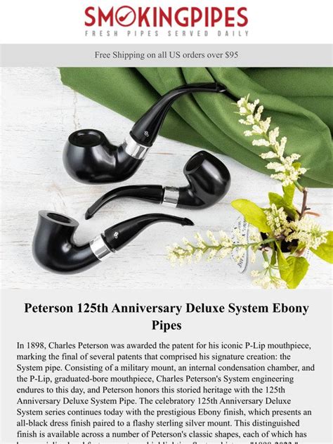 Smokingpipes Peterson S Th Anniversary Deluxe System Ebony