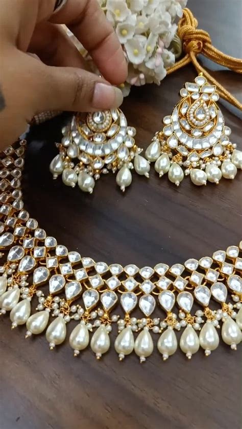 Wedding Wear Golden Pachi Kundan Necklace Set At Rs Set In Mumbai