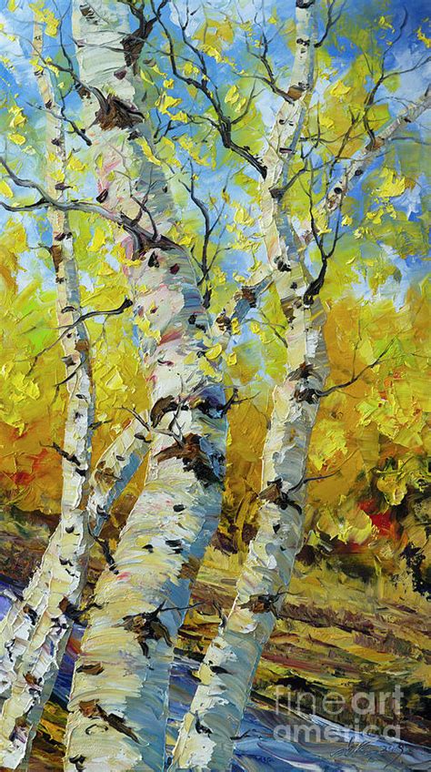 Birch Tree Forest Landscape Painting Painting By Willson Lau Fine Art