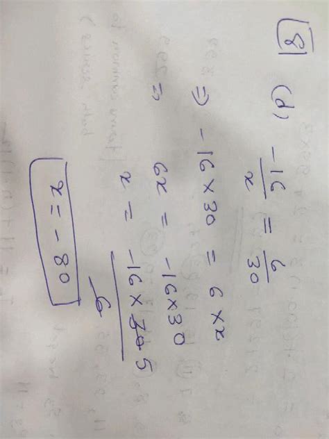 Find The Value Of X To An Equivalent Rational Number In Each