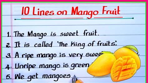 Mango 10 Lines On Mango Mango 10 Lines In English Essay On Mango