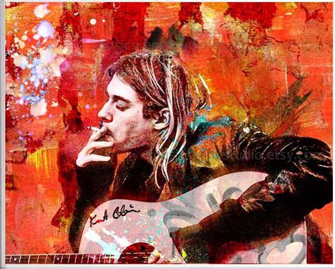 Kurt Cobain Canvas Nirvana Canvas Cobain Art Nirvana Art | Etsy