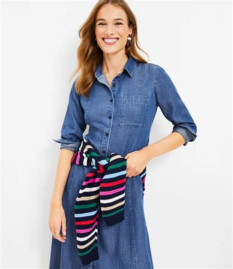 Loft Chambray Pocket Midi Shirtdress Mall Of America®