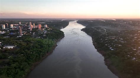 Ponte Da Amizade In Foz Do Igua U Aerial View Of The Friendship Bridge