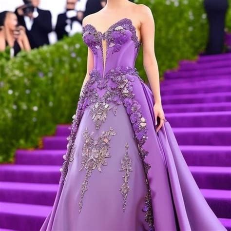 Purple Metamorphosis Geek Met Gala Dress With Lavender Accentsand Ethereal Vibesand Metamorphosis