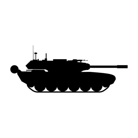 Military tank silhouette icon vector. Military vehicle silhouette for ...