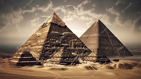 Premium AI Image | World famous pyramids in Egypt