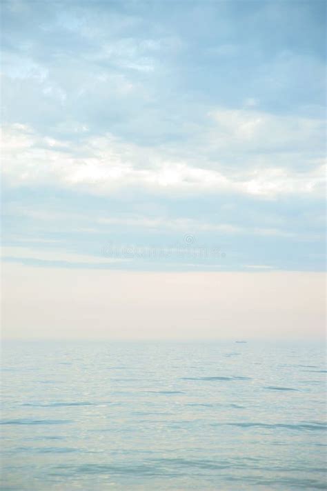 Seascape With Sea Horizon And Blue Sky Background Stock Image Image