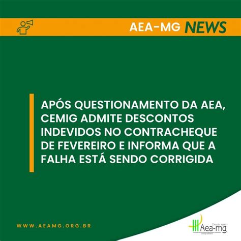 Ap S Questionamento Da Aea Mg Cemig Admite Descontos Indevidos No