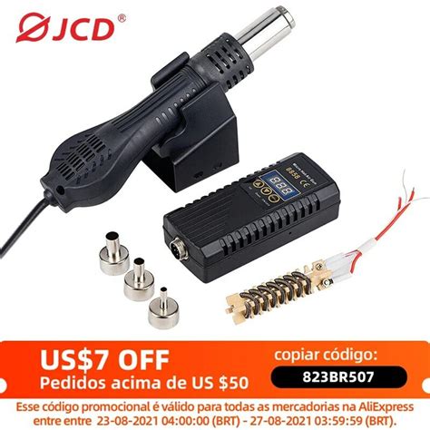 Jcd pistola de ar quente 8858 micro retrabalho estação de solda led