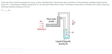 Solved A pitot-static tube is used for measuring the air | Chegg.com