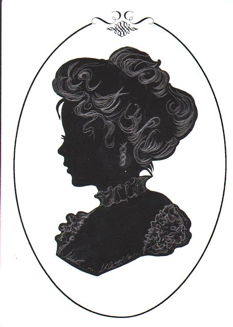 The Silhouette Shop Silver Haired Victorian Woman Silhouette Drawing