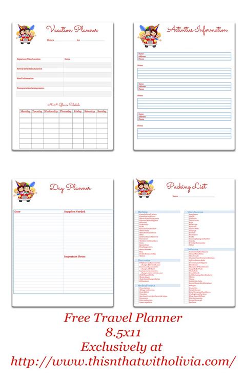 FREE Printable Vacation Planner! #Vacation | Vacation planner, Planner, Planner printables free