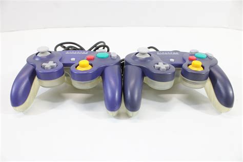 Lot of 2 Official Nintendo Gamecube Controller Indigo Purple x Clear ...