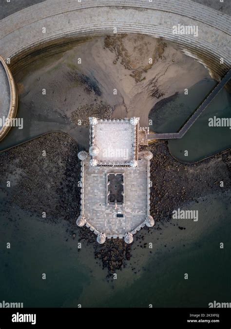 Aerial Views Of Torre De Belém Rio Tejo Lisboa Portugal Stock