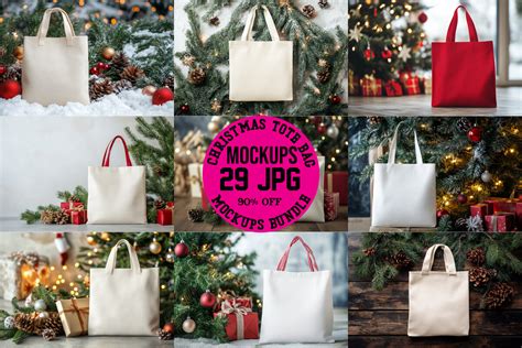 Christmas Tote Bag Mockup Bundle Graphic By Shamiul Creative Fabrica