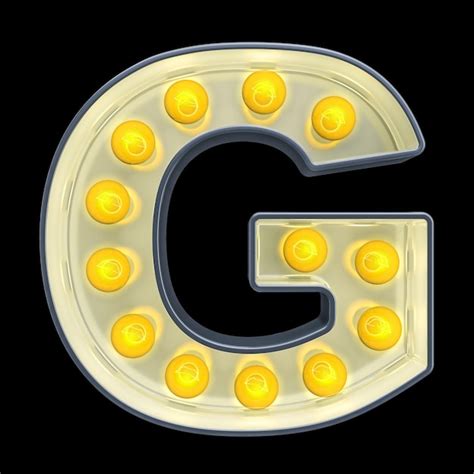 Premium Photo Light Bulb Letter G Retro Glowing Font D Rendering