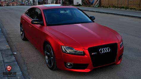 Audi A Chrome Red Matt Folioplus Audi A Audi Car Wrap