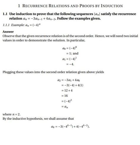 Solved 1 Recurrence Relations And Proofs By Induction 11