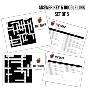 The Giver Crossword Puzzles Set Of 5 Google Link Answer Key