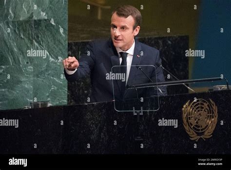 President Emmanuel Macron Of France Addresses The 72nd Session Of The United Nations General