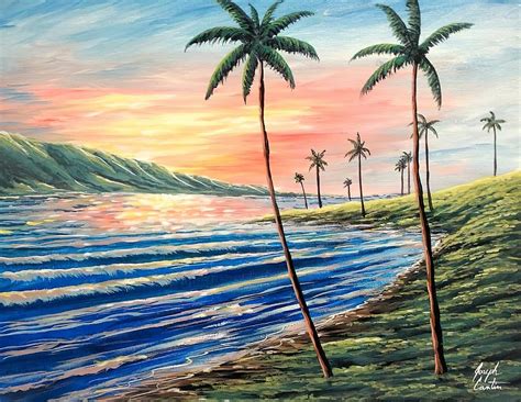 Hawaii Sunset Painting by Joseph Cantin