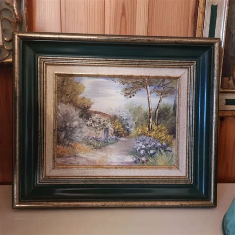 QUADRO ANTICO ANNI 80 Paesaggio Di Campagna Dipinto Olio Su Tela Cm