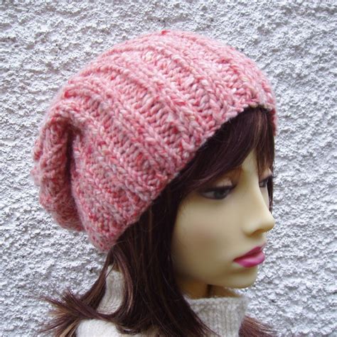 Easy Beanie Pattern Womens Chunky Knit Slouch Hat Quick Knit Hat T For Her Womens Slouchy