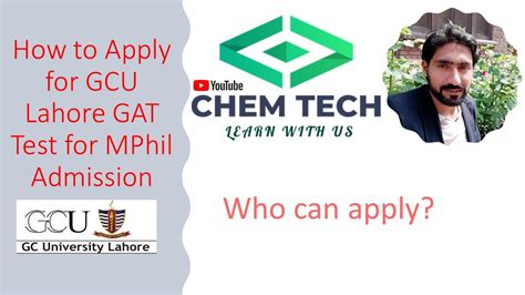 How To Apply Online For Gcu Lahore Gat Test Admission Test Mphil