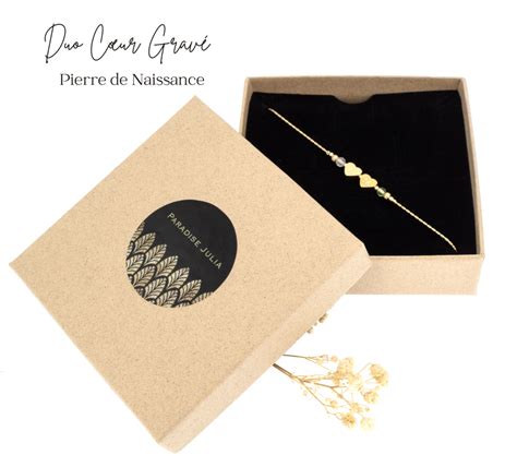 Bracelet Pierre De Naissance Personnalis Initiale C Urs Grav S Duo