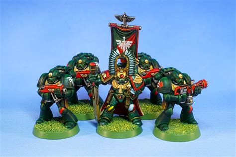 Painted Up Some Classic Dark Angels Using The Actual Paints From The